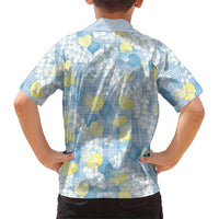 Anthurium Plumeria Lei Pastel Family Matching Short Sleeve Bodycon Dress and Hawaiian Shirt Blue Hawaiian Splendid Palaka LT01 - Polynesian Pride
