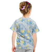 Anthurium Plumeria Lei Pastel Kid T Shirt Blue Hawaiian Splendid Palaka