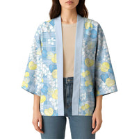 Anthurium Plumeria Lei Pastel Kimono Blue Hawaiian Splendid Palaka