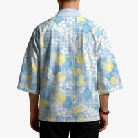 Anthurium Plumeria Lei Pastel Kimono Blue Hawaiian Splendid Palaka