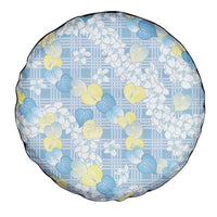 Anthurium Plumeria Lei Pastel Spare Tire Cover Blue Hawaiian Splendid Palaka