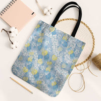 Anthurium Plumeria Lei Pastel Tote Bag Blue Hawaiian Splendid Palaka
