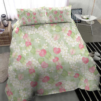Anthurium Plumeria Lei Pastel Bedding Set Green Hawaiian Splendid Palaka