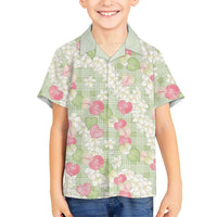 Anthurium Plumeria Lei Pastel Hawaiian Shirt Green Hawaiian Splendid Palaka