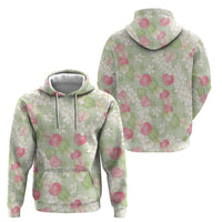 Anthurium Plumeria Lei Pastel Hoodie Green Hawaiian Splendid Palaka LT01 - Polynesian Pride