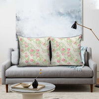 Anthurium Plumeria Lei Pastel Pillow Cover Green Hawaiian Splendid Palaka