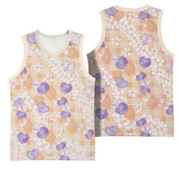 Anthurium Plumeria Lei Pastel Basketball Jersey Orange Hawaiian Splendid Palaka