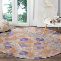 Anthurium Plumeria Lei Pastel Round Carpet Orange Hawaiian Splendid Palaka