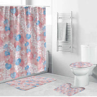 Anthurium Plumeria Lei Pastel Bathroom Set Pink Hawaiian Splendid Palaka