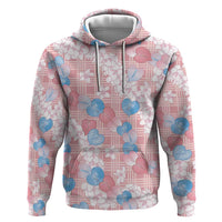 Anthurium Plumeria Lei Pastel Hoodie Pink Hawaiian Splendid Palaka