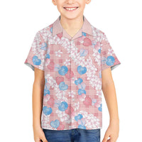 Anthurium Plumeria Lei Pastel Kid Hawaiian Shirt Pink Hawaiian Splendid Palaka