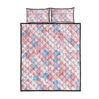 Anthurium Plumeria Lei Pastel Quilt Bed Set Pink Hawaiian Splendid Palaka
