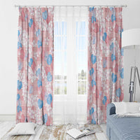Anthurium Plumeria Lei Pastel Window Curtain Pink Hawaiian Splendid Palaka