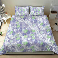 Anthurium Plumeria Lei Pastel Bedding Set Purple Hawaiian Splendid Palaka