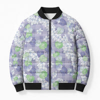 Anthurium Plumeria Lei Pastel Bomber Puffer Jacket Purple Hawaiian Splendid Palaka