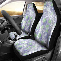 Anthurium Plumeria Lei Pastel Car Seat Cover Purple Hawaiian Splendid Palaka