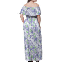 Anthurium Plumeria Lei Pastel Family Matching Off Shoulder Maxi Dress and Hawaiian Shirt Purple Hawaiian Splendid Palaka LT01 - Polynesian Pride