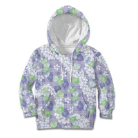 Anthurium Plumeria Lei Pastel Kid Hoodie Purple Hawaiian Splendid Palaka