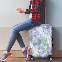 Anthurium Plumeria Lei Pastel Luggage Cover Purple Hawaiian Splendid Palaka