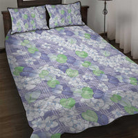Anthurium Plumeria Lei Pastel Quilt Bed Set Purple Hawaiian Splendid Palaka LT01 Purple - Polynesian Pride