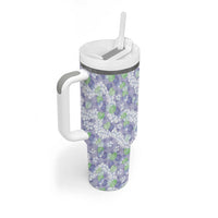 Anthurium Plumeria Lei Pastel Tumbler With Handle Purple Hawaiian Splendid Palaka
