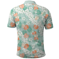 Anthurium Plumeria Lei Pastel Polo Shirt Teal Hawaiian Splendid Palaka