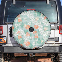 Anthurium Plumeria Lei Pastel Spare Tire Cover Teal Hawaiian Splendid Palaka