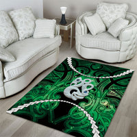 Maori Matariki Manaia Kakariki Area Rug Maori Kowhaiwhai Pattern Galaxy