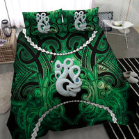 Maori Matariki Manaia Kakariki Bedding Set Maori Kowhaiwhai Pattern Galaxy