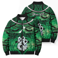 Personalised Maori Matariki Manaia Kakariki Bomber Puffer Jacket Maori Kowhaiwhai Pattern Galaxy