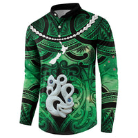 Personalised Maori Matariki Manaia Kakariki Button Sweatshirt Maori Kowhaiwhai Pattern Galaxy