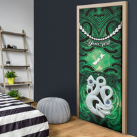 Personalised Maori Matariki Manaia Kakariki Door Cover Maori Kowhaiwhai Pattern Galaxy