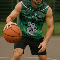 Personalised Maori Matariki Manaia Kakariki Sleeveless Hoodie Maori Kowhaiwhai Pattern Galaxy