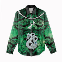 Personalised Maori Matariki Manaia Kakariki Women Casual Shirt Maori Kowhaiwhai Pattern Galaxy