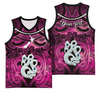 Personalised Maori Matariki Manaia Mawhero Basketball Jersey Maori Kowhaiwhai Pattern Galaxy