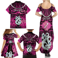 Personalised Maori Matariki Manaia Mawhero Family Matching Summer Maxi Dress and Hawaiian Shirt Maori Kowhaiwhai Pattern Galaxy LT01 - Polynesian Pride