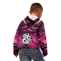 Personalised Maori Matariki Manaia Mawhero Kid Hoodie Maori Kowhaiwhai Pattern Galaxy