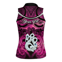 Personalised Maori Matariki Manaia Mawhero Women Sleeveless Polo Shirt Maori Kowhaiwhai Pattern Galaxy