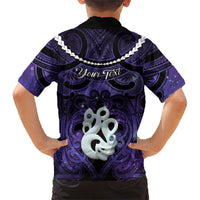 Personalised Maori Matariki Manaia Waiporoporo Family Matching Off The Shoulder Long Sleeve Dress and Hawaiian Shirt Maori Kowhaiwhai Pattern Galaxy LT01 - Polynesian Pride