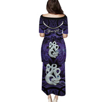 Personalised Maori Matariki Manaia Waiporoporo Family Matching Puletasi and Hawaiian Shirt Maori Kowhaiwhai Pattern Galaxy LT01 - Polynesian Pride
