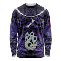 Personalised Maori Matariki Manaia Waiporoporo Long Sleeve Shirt Maori Kowhaiwhai Pattern Galaxy
