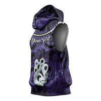 Personalised Maori Matariki Manaia Waiporoporo Sleeveless Hoodie Maori Kowhaiwhai Pattern Galaxy