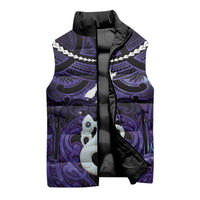 Personalised Maori Matariki Manaia Waiporoporo Sleeveless Puffer Jacket Maori Kowhaiwhai Pattern Galaxy