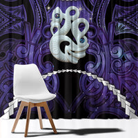 Maori Matariki Manaia Waiporoporo Window Curtain Maori Kowhaiwhai Pattern Galaxy