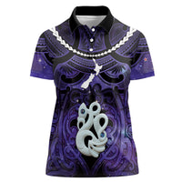 Personalised Maori Matariki Manaia Waiporoporo Women Polo Shirt Maori Kowhaiwhai Pattern Galaxy