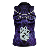 Personalised Maori Matariki Manaia Waiporoporo Women Sleeveless Polo Shirt Maori Kowhaiwhai Pattern Galaxy