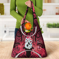Maori Matariki Manaia Whero Grocery Bag Maori Kowhaiwhai Pattern Galaxy