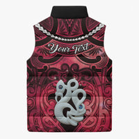 Personalised Maori Matariki Manaia Whero Sleeveless Puffer Jacket Maori Kowhaiwhai Pattern Galaxy