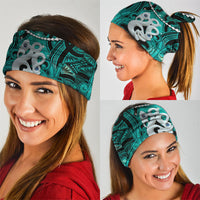 Maori Matariki Manaia Turquoise Neck Gaiter Maori Kowhaiwhai Pattern Galaxy