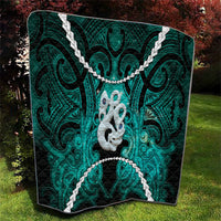 Maori Matariki Manaia Turquoise Quilt Maori Kowhaiwhai Pattern Galaxy